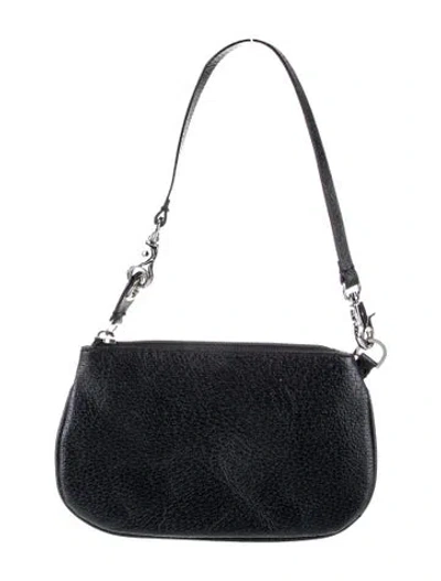 Pre-owned Lancel Leather Evening Bag In Black