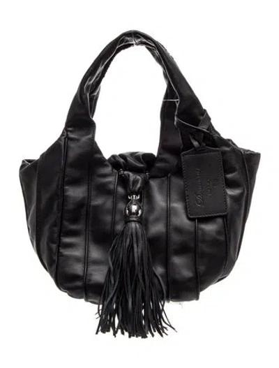 Pre-owned Lancel Leather Hobo In Black