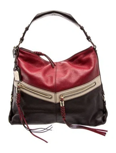Pre-owned Lancel Leather Hobo In Burgundy