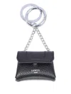 Lancel Leather Keyring In Gray