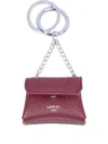 Lancel Leather Keyring In Red