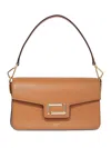 Lancel Leather Medium Flap Bag In Brown