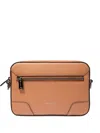 Lancel Leather Messenger Bag In Brown