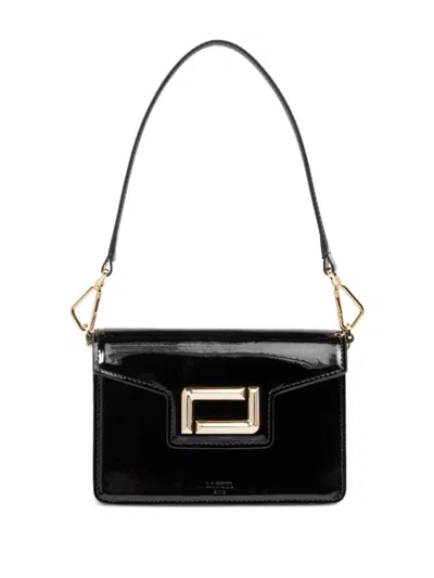 Lancel Leather Mini Flap Bag In Black