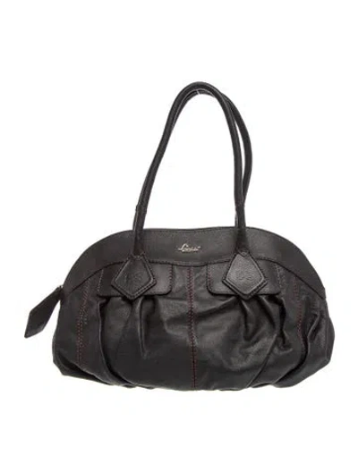 Pre-owned Lancel Leather Shoulder Bag In Black
