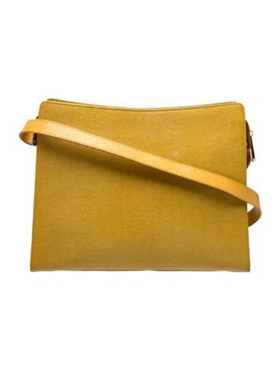 Pre-owned Lancel Leather Shoulder Bag In Green