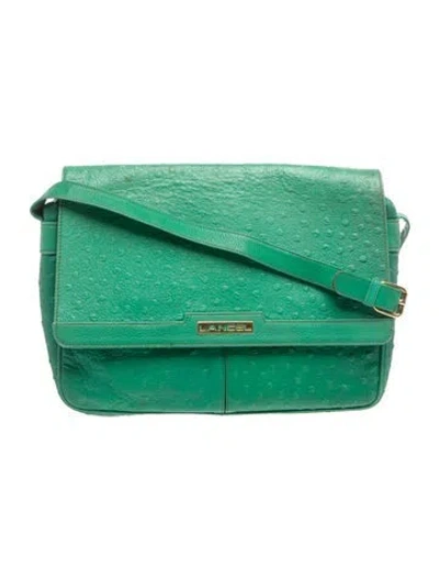 Pre-owned Lancel Leather Shoulder Bag In Green