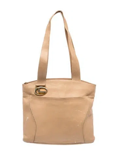 Pre-owned Lancel Leather Shoulder Bag In Neutral