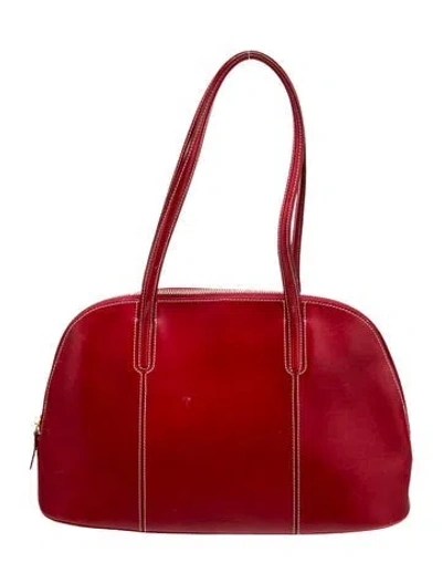 Pre-owned Lancel Leather Shoulder Bag In Red