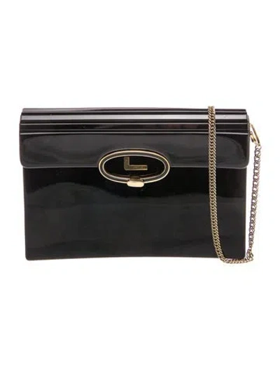 Pre-owned Lancel Leather Shoulder Bag Vintage In Black