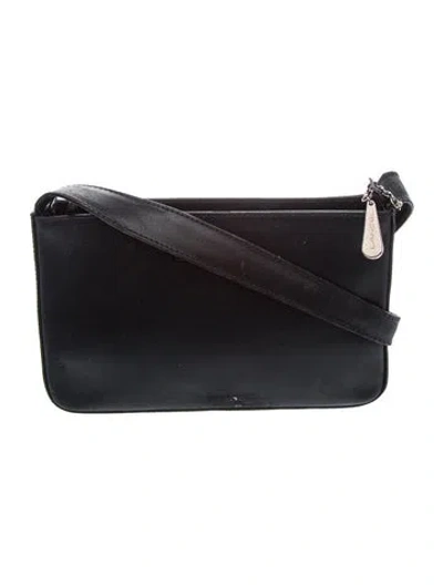 Pre-owned Lancel Leather Shoulder Bag Vintage In Black