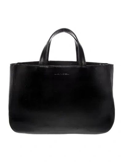 Pre-owned Lancel Leather Top Handle Bag In Black