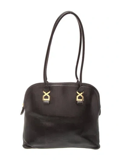 Pre-owned Lancel Leather Top Handle Bag In Black