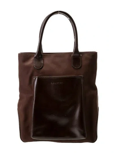 Pre-owned Lancel Leather Top Handle Bag In Brown