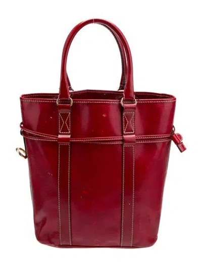 Pre-owned Lancel Leather Top Handle Bag In Burgundy