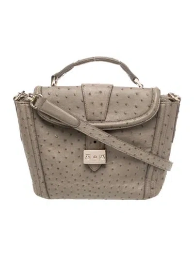 Pre-owned Lancel Leather Top Handle Bag In Grey