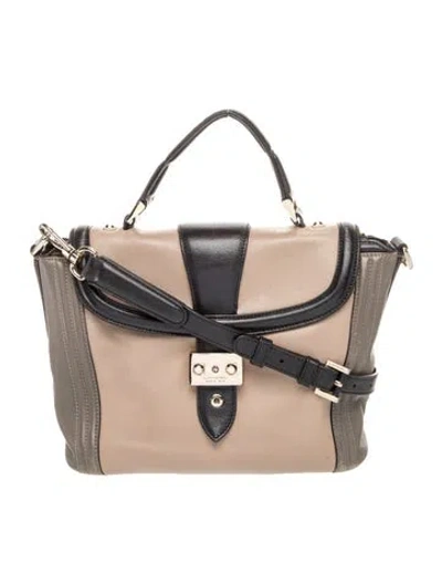 Pre-owned Lancel Leather Top Handle Bag In Neutral