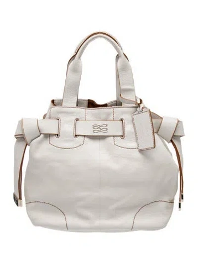 Pre-owned Lancel Leather Top Handle Bag In Neutrals
