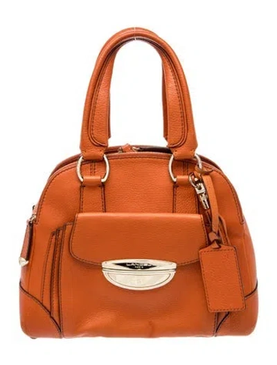 Pre-owned Lancel Leather Top Handle Bag In Orange