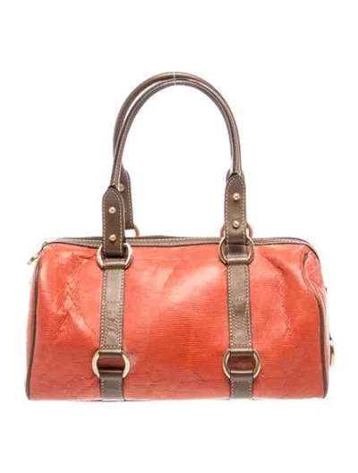 Pre-owned Lancel Leather Top Handle Bag In Orange