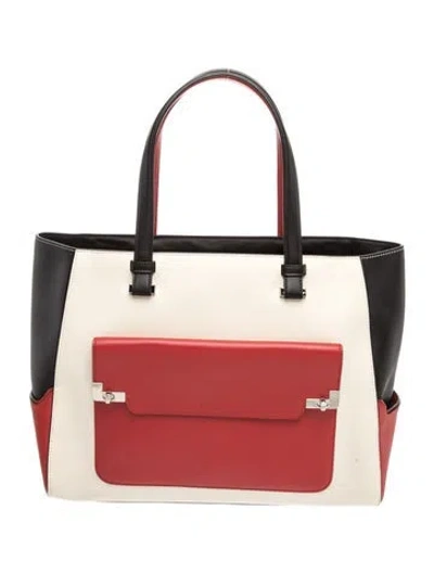 Pre-owned Lancel Leather Top Handle Bag In Red