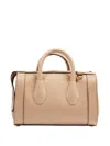 Lancel Leather Top-handle Bowling Bag In Neutral