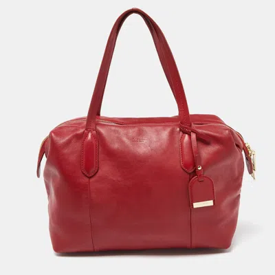 Lancel Leather Top Zip Bag In Red