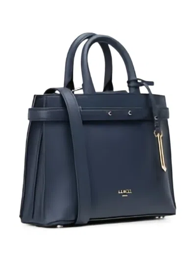 Lancel Leather Tote Bag In Blue