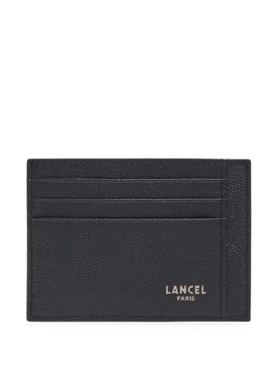 Lancel Leon Grained Leather Card Holder In Black