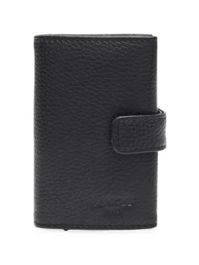 Lancel Leon Grained Leather Cardholder In Black