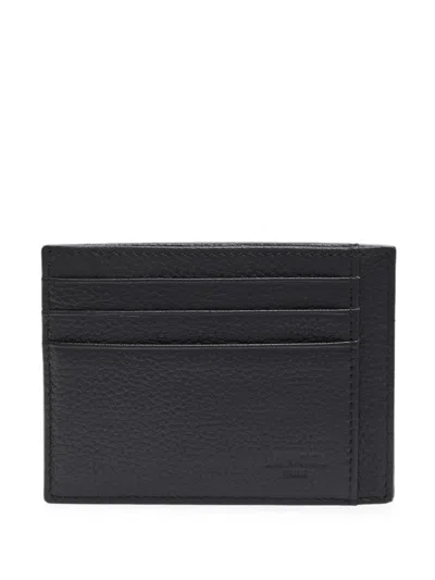 Lancel Leon Grained Leather Cardholder In Black