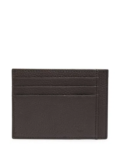 Lancel Leon Grained Leather Cardholder In Black