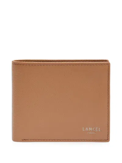 Lancel Leon Grained Leather Wallet In Purple