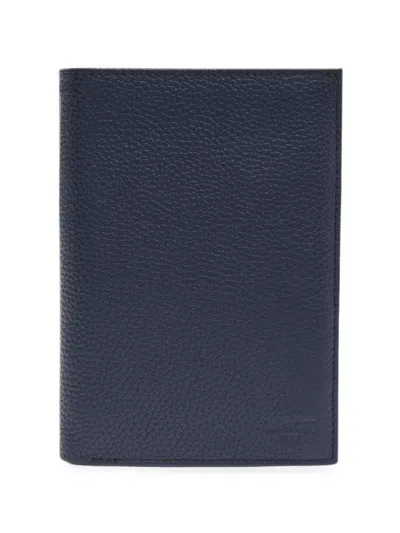 Lancel Leon Grained-leather Wallet In Blue