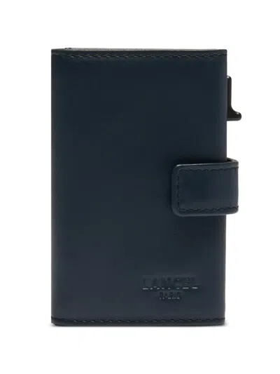 Lancel Leon Leather Cardholder In Blue