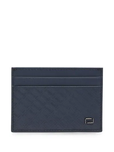 Lancel Leon Monogram-embossed Cardholder In Blue