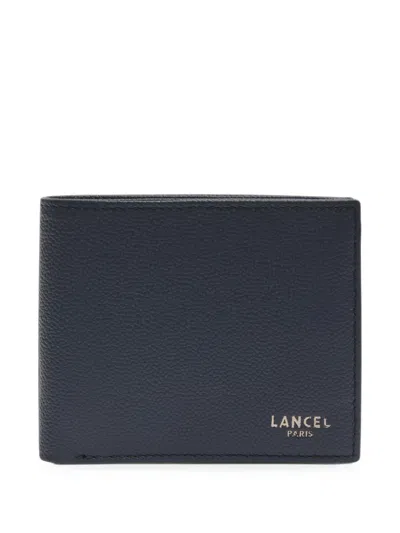 Lancel Leon Textured Leather Wallet In Blue