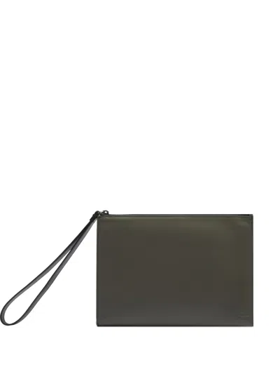 Lancel Leon Wristlet Zip Clutch Bag In Green