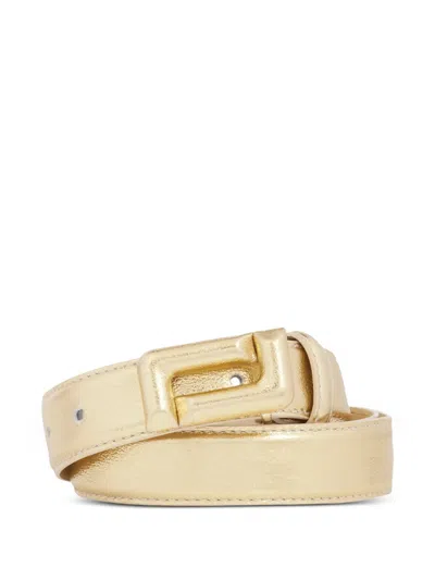 Lancel Logo Buckle Belt In Gold