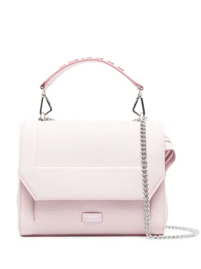 Lancel Logo-lettering Leather Tote Bag In 粉色
