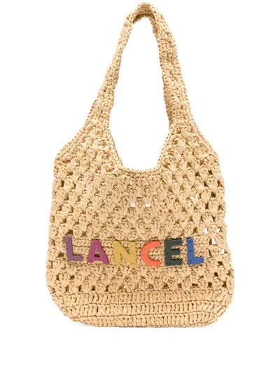Lancel Logo-lettering Shoulder Bag In Neutrals
