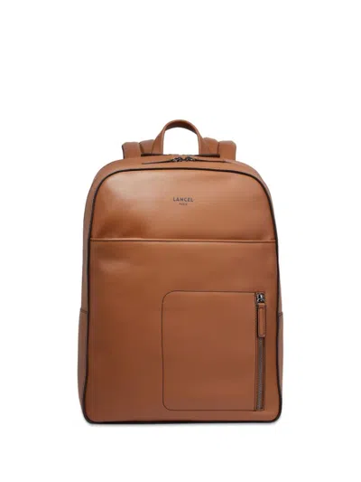 Lancel Logo-print Leather Backpack In Brown