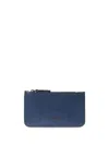 Lancel Logo-stamp Leather Card Holder In Blue