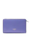 Lancel Logo-stamp Leather Wallet In Blue