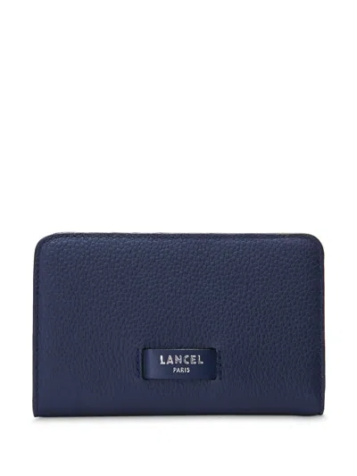 Lancel Logo-stamp Leather Wallet In Blue