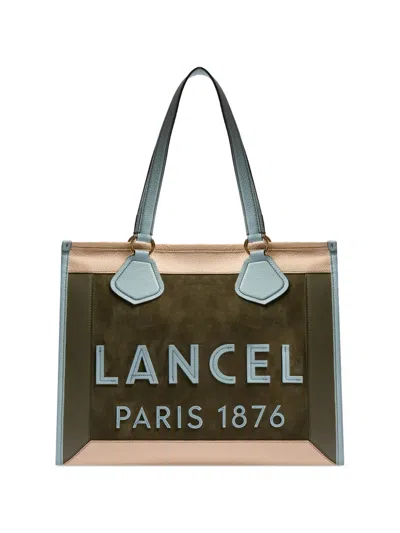 Lancel Logo Zip Tote Bag In Green
