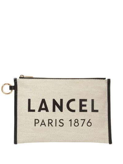 Lancel Logo Zip Wallet In Neutral