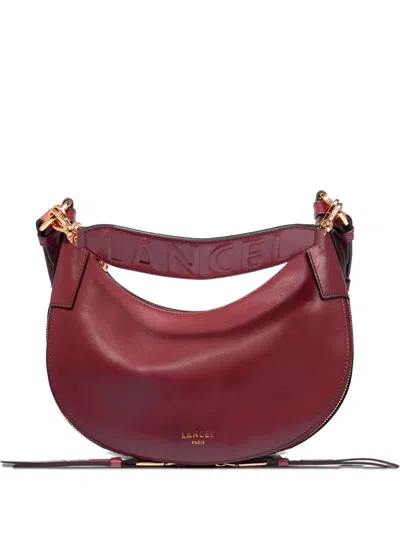 Lancel Logo Zipped Shoulder Bag In Red