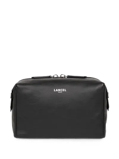 Lancel Logo-print Wash Bag In Black