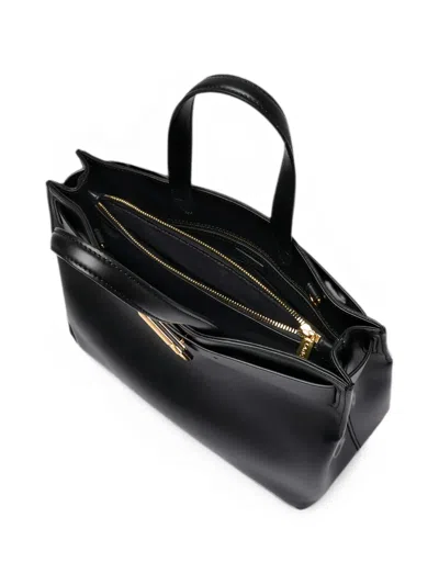 Lancel M Angele Buckle-detail Leather Tote Bag In Black